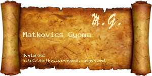 Matkovics Gyoma névjegykártya
